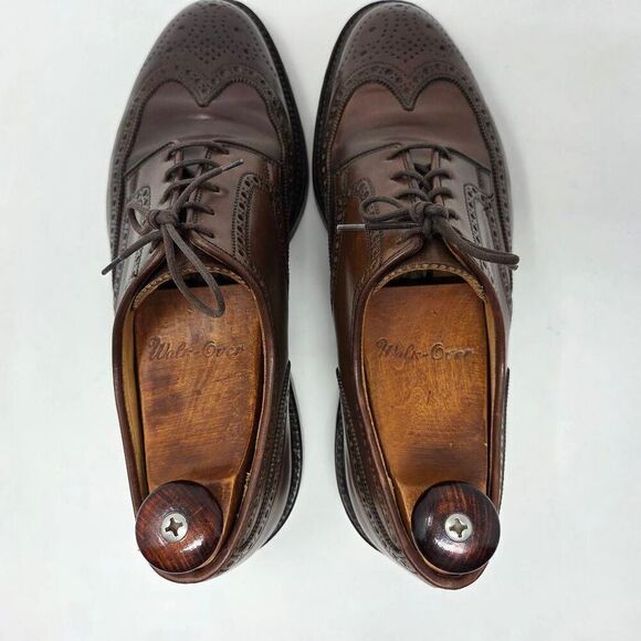 POLO RALPH LAUREN X CROCKETT & JONES MARLOW CIGAR SHELL CORDOVAN WINGTIPS 8.5 D - Picture 4 of 11